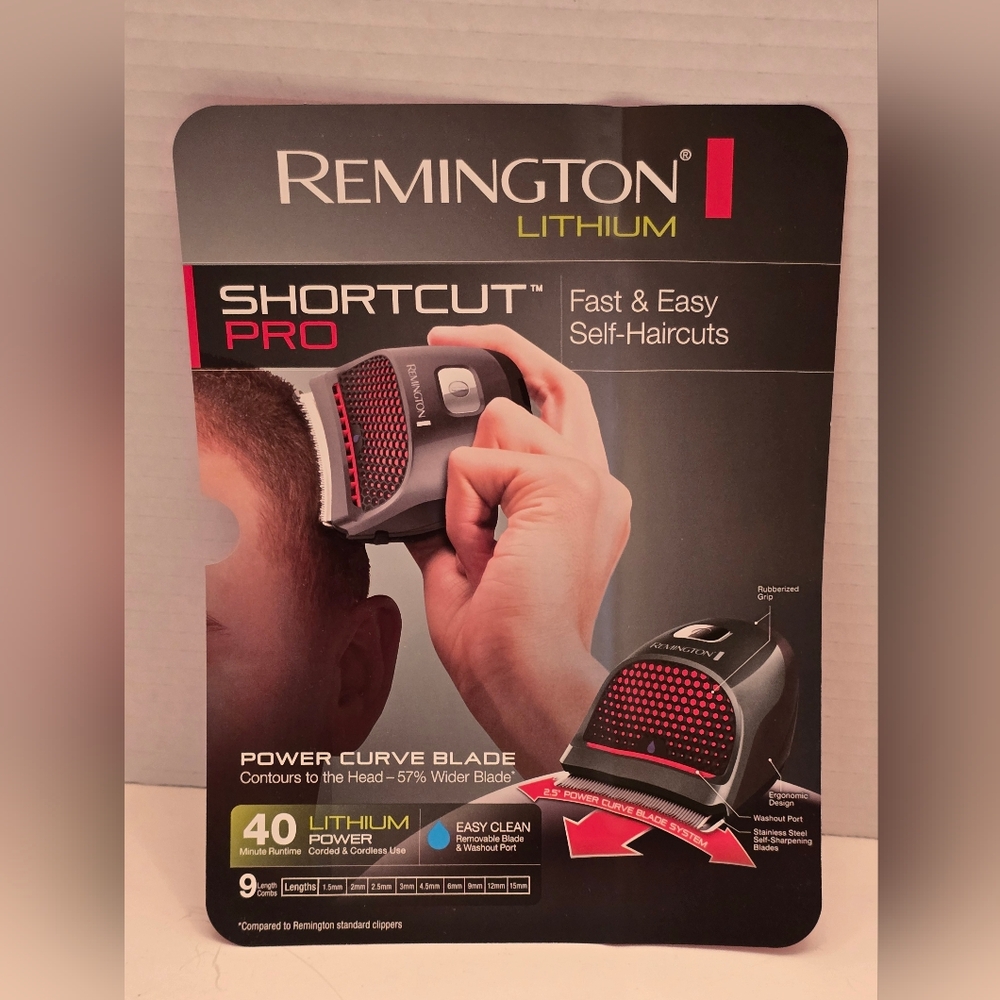 Remington Shortcut Pro Hair Clipper - Black and Red